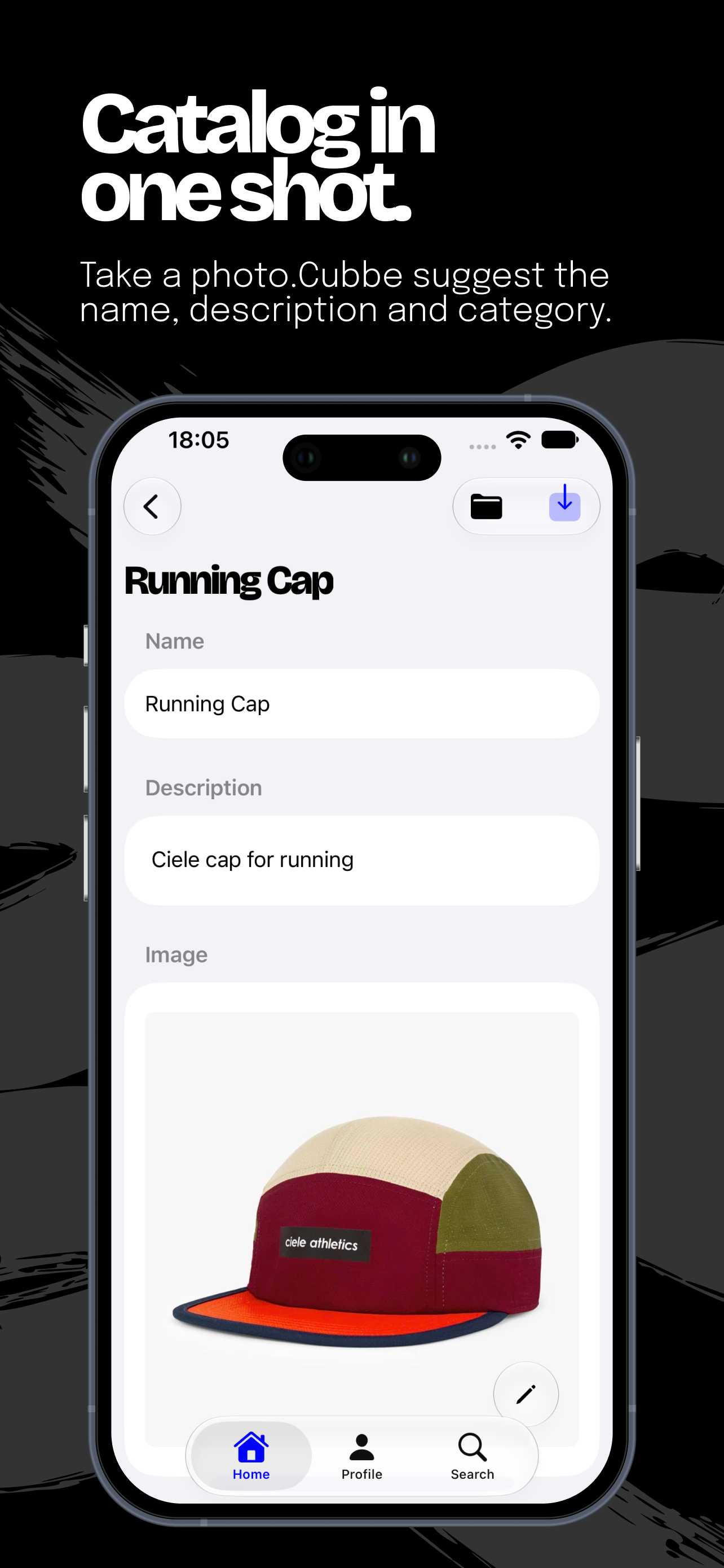 Cubbe cataloging an item with AI from one photo